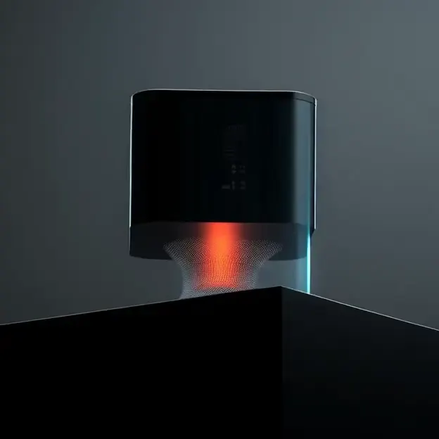 Studio render of a SunPeak edge processor over a dark plinth